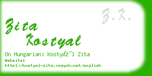 zita kostyal business card